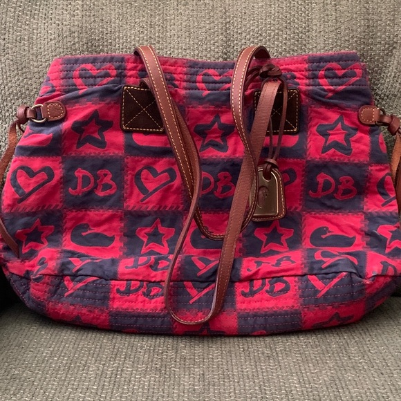Dooney & Bourke Handbags - Vintage Dooney and Burke Canvas with Leather Trim
